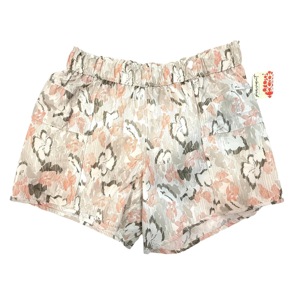 Free People Movement Womens Shorts XS NWT In The Wild Pull On Printed Ivory - Picture 3 of 8
